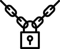Lock And Chain Editable Svg Line Art, Free Vectors File